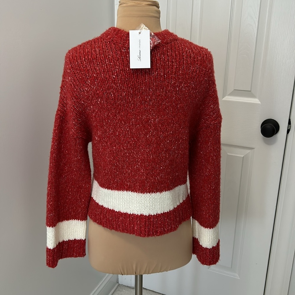Lovers+ Friends Kirkland Sweater Red White - Picture 4 of 10